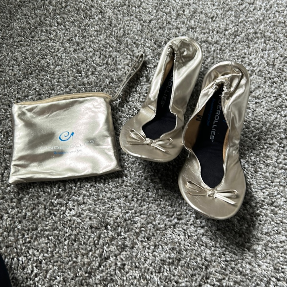 Cinderollies gold size medium slip on slipper shoe